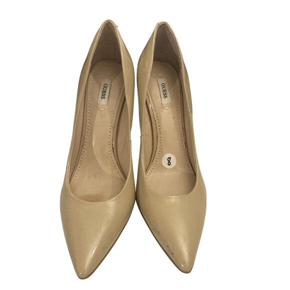 Guess Womens Size 8M cream Patent Leather Pointed Toe Stiletto Heels pumps shoes - Picture 1 of 7